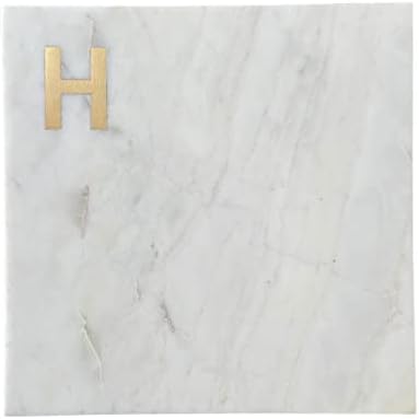 Monogram Marble Cheese Board, Personalized Charcuterie Board with Brass Initial, Christmas and Wedding Gift for Couples, Hosting and Housewarming Essentials