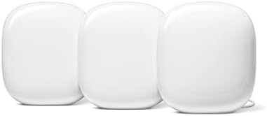 Google Nest WiFi Pro – 6E – Reliable Home Wi-Fi System with Fast Speed and Whole Home Coverage – Mesh Router – 3 Pack – Snow