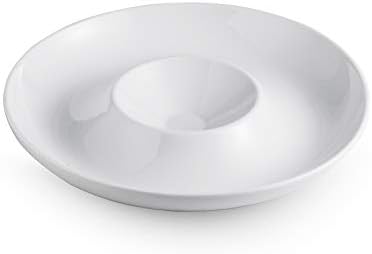 LAUCHUH Porcelain Chip and Dip Serving Set Divided Serving Trays Appetizers and Cheeses Serving Platter Compartment Dish for Father’s Day, Christmas, Snack, Fruit, Veggies, Candy, 12-inch Set of 1