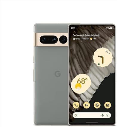 Google Pixel 7 Pro – 5G Android Phone – Unlocked Smartphone with Telephoto/Wide Angle Lens, and 24-Hour Battery – 128GB – Hazel