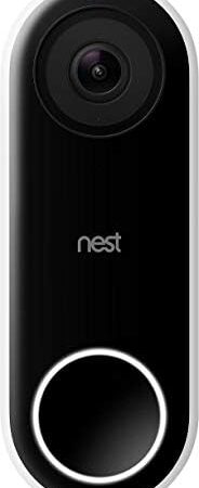 Google Nest Doorbell (Wired) – Formerly Nest Hello – Video Doorbell with 24/7 Streaming – Smart Doorbell Camera for Home with HDR Video, HD Talk and Listen, Night Vision, and Person Alerts