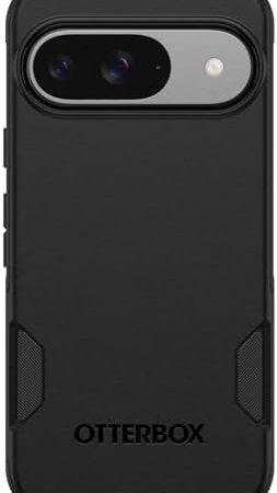 OtterBox Google Pixel 9 & 9 Pro Commuter Series Case – Black, Ultra-Sleek, Wireless Charging Compatible, Raised Edges Protect Camera & Screen