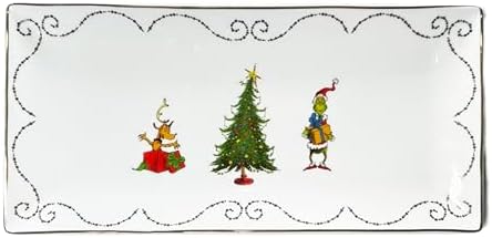 Who Stole Christmas Serving Tray Platter | Cute Ceramic Christmas Kitchen Decor Gifts for Men & Women | Official Dr.Seuss Licensee