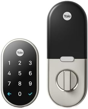 Google Nest x Yale Lock – Tamper-Proof Smart Lock for Keyless Entry – Keypad Deadbolt Lock for Front Door – Satin Nickel