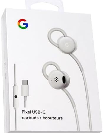 Google Earbuds Wired Headset USB-C, Comfortable Fit, Inline Controls, Compatible with Type-C Phones – White