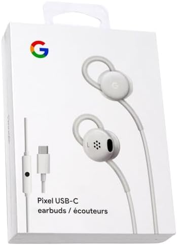 Google Earbuds Wired Headset USB-C, Comfortable Fit, Inline Controls, Compatible with Type-C Phones – White