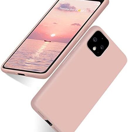 abitku Google Pixel 4 Case, Google Pixel 4 Silicone Slim Gel Rubber Phone Case Soft Microfiber Cloth Lining Cushion Compatible for Google Pixel 4 5.5 inch (2019) (Pink Sand)