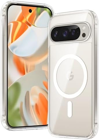 FNTCASE for Google Pixel 9 Case: Pixel 9 Pro Magnetic Non-Yellowing Clear Slim Case | Anti-Drop Shockproof Scratch Protective Thin Transparent Crystal Cell Phone Cover(Clear)