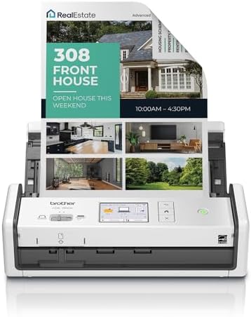 Brother ADS-1800W Wireless Compact Desktop Scanner | Scan Speeds of Up to 30ppm | 2.8″ Color Touchscreen