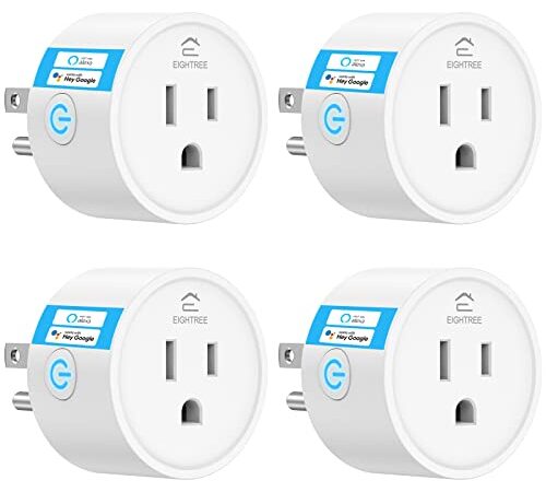 EIGHTREE Smart Plug, Smart Plugs That Compatible with Alexa and Google Home, Compatible with SmartThings, Smart Outlet with WiFi Remote Control and Timer Function, 2.4GHz Wi-Fi Only, 4 Packs