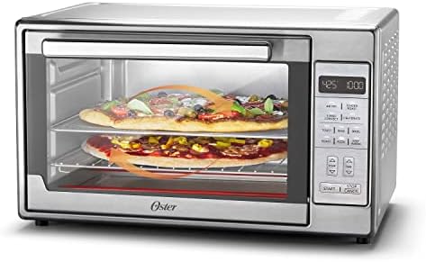 Oster Extra-Large Air Fryer Oven, 10-in-1 Versatile Cooking Functions, Fits 2 Large Pizzas, Stainless Steel, Perfect for Holiday Hosting