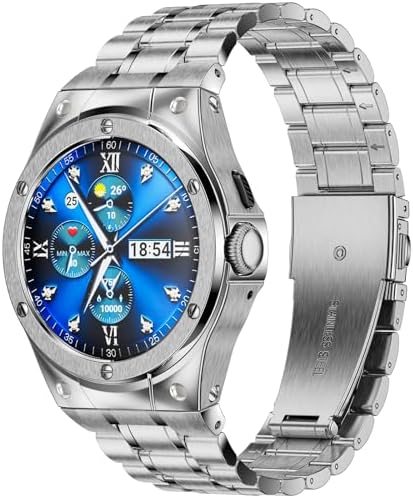 SUPLINK Stainless Steel Case and Bands Compatible with Google Pixel Watch 3 45mm Band Men Women, Rugged Metal Protective Case Adjustable Replacement Wristband for Google Watch 3 45mm (2024) – Silver