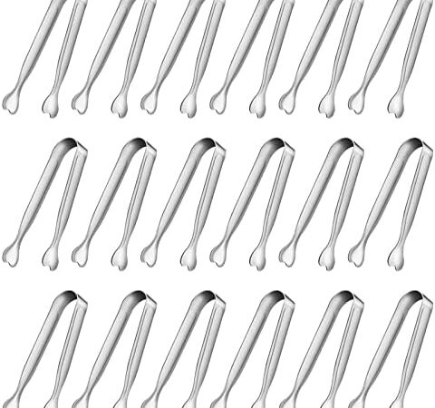 Mini Serving Tongs, Anytrp 18-Packs Stainless Steel, 4.3inch, Kitchen / Appetizers Tongs for Coffee Bar, Tea / Desserts Party, Sugar and Ice Bucket