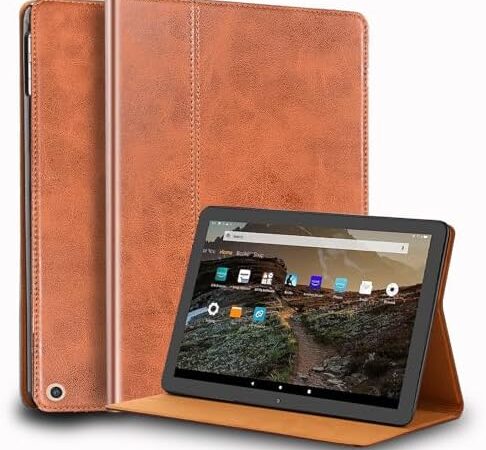 for Google Pixel Tablet Case 11/10.95 inch Genuine Leather Cover Protective Shell for 2023,Auto Wake/Sleep.Brown