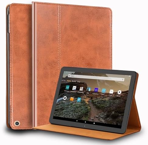 for Google Pixel Tablet Case 11/10.95 inch Genuine Leather Cover Protective Shell for 2023,Auto Wake/Sleep.Brown