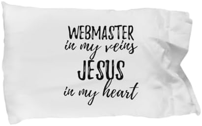 EzGift Funny Webmaster Pillowcase in My Veins Jesus in My Heart Inspirational Christian Quote Coworker Gift Pillow Cover Case 20×30