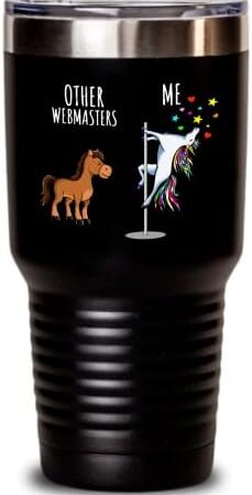 Unicorn Webmaster Tumbler Other Me Funny Gift For Coworker Women Her Cute Office Birthday Present Magical Joke Quote Gag Insulated Cup With Lid Black 30 Oz