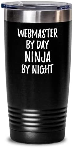 Funny Webmaster Tumbler By Day Ninja By Night Parenting Gift Idea New Parent Gag Insulated Cup With Lid Black 20 Oz