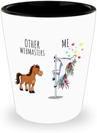 Unicorn Webmaster Shot Glass Other Me Funny Gift For Coworker Women Her Cute Office Birthday Present Magical Joke Quote Gag 1.5 Oz Shotglass