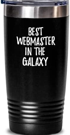 Best Webmaster In The Galaxy Tumbler Funny Sci-fi Lover Gift Geek Coworker Present Insulated Cup With Lid Black 20 Oz