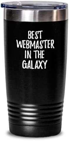 Best Webmaster In The Galaxy Tumbler Funny Sci-fi Lover Gift Geek Coworker Present Insulated Cup With Lid Black 20 Oz