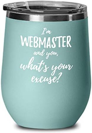 Webmaster Wine Glass Saying Excuse Funny Coworker Gift Alcohol Lover Insulated Tumbler Lid Teal