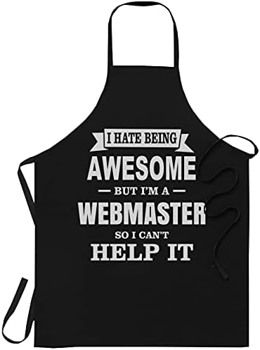 WEBMASTER Apron – Awesome Like WEBMASTER Workwear Gift Black Aprons Cooking – One size fits all for Men Women