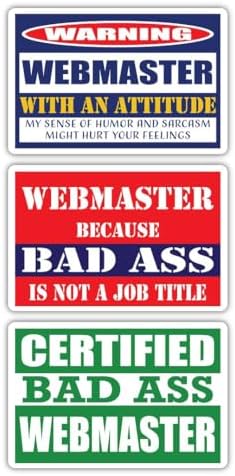 (x3) Certified Bad Ass Webmaster with an Attitude Magnets | Funny Occupation Job Career Gift Idea | Magents Perfect for Cars, Trucks, Toolboxes, Lockers, Fridges