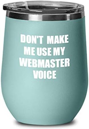 EzGift Funny Webmaster Wine Glass Coworker Gift Gag Saying Voice Insulated Tumbler With Lid Teal