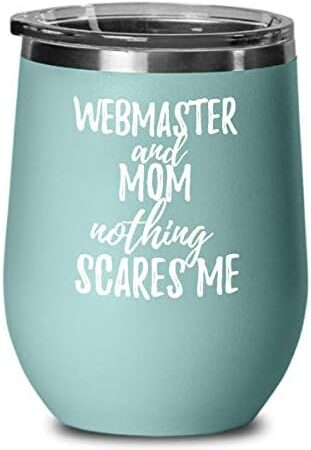 Funny Webmaster Mom Wine Glass Gift Mother Gag Joke Nothing Scares Me Insulated With Lid Teal