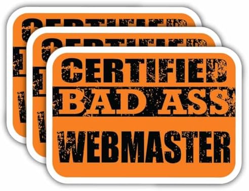 (x3) Certified Bad Ass Webmaster Magnets | Cool Funny Occupation Job Career Gift Idea | Magnet Decal for Fridges, Toolboxes, Lockers, Helmets, Hard Hats