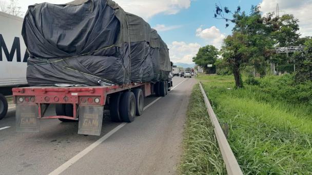 Accidente causa tapón en la Autopista Duarte